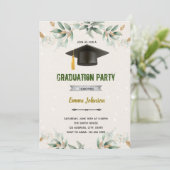 Grünpflanzen Abschluss laden Einladung (Stehend Vorderseite)