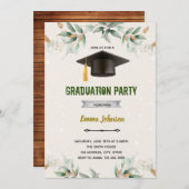 Grünpflanzen Abschluss laden Einladung (Vorne/Hinten)