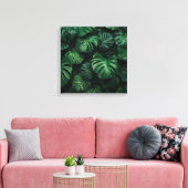 Grünpflanzen - Abstrakt Monstera Dschungel Print Leinwanddruck (Insitu (Wohnzimmer))