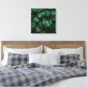 Grünpflanzen - Abstrakt Monstera Dschungel Print Leinwanddruck (Insitu (Schlafzimmer))