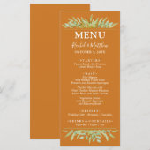 Grünpflanzen auf der Ochre-Hochzeit im Herbst Menükarte (Vorne/Hinten)