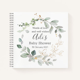 Grünpflanzen Baby Shower Gästebuch Notizblock