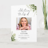 Grünpflanzen Beerdigung Reihenfolge des Dienstes e Programm (Vorderseite)