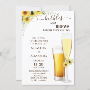 Grünpflanzen Blasen und Brause Paare Dusche Invita Einladung