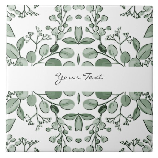 Grünpflanzen Blätter Blumenstrauß Keramik Tile Fliese (Vorderseite)