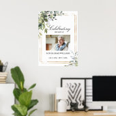 Grünpflanzen Blätter & Foto Gedenkfeier Poster (Heimbüro)