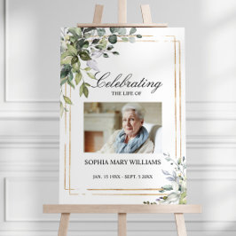 Grünpflanzen Blätter & Foto Gedenkfeier Poster