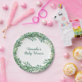 Grünpflanzen Blätter Kinderdusche Personalisiert Pappteller (Party)