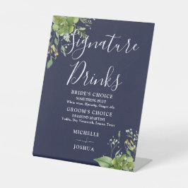 Grünpflanzen Blauer Navy Signature Drinks Sockelschild