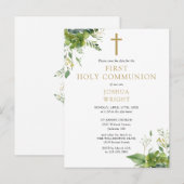 Grünpflanzen Bloral Erste Heilige Kommunion Save t Postkarte (Vorne/Hinten)