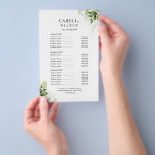 Grünpflanzen Blumen 2-seitiges Service-Menü Preisl Flyer (Handgriff)