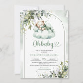 Grünpflanzen Boho arch eucalyptus gender neutral Einladung (Vorderseite)