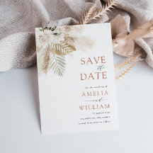 Grünpflanzen boho pampas Save the Date