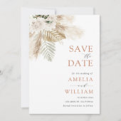 Grünpflanzen boho pampas Save the Date (Vorderseite)