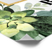 Grünpflanzen Boho sukkulente Babydusche Foto Stütz Poster (Ecke)