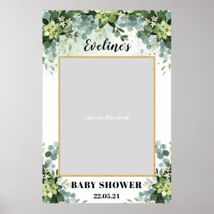 Grünpflanzen Boho sukkulente Babydusche Foto Stütz Poster