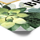 Grünpflanzen Boho sukkulentes Brautparty Foto Requ Poster (Ecke)