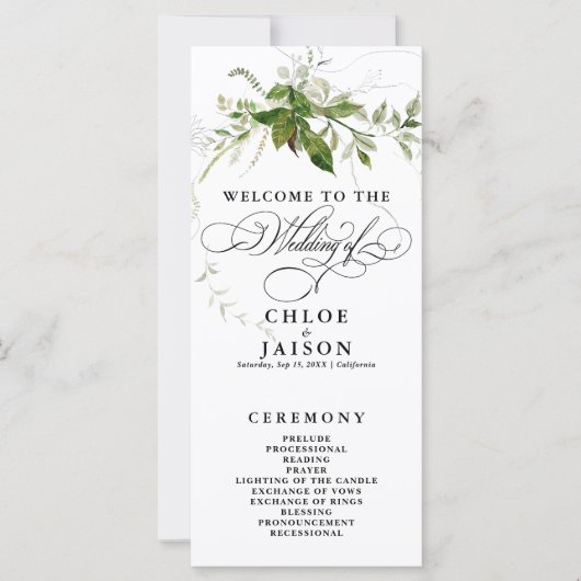 Grünpflanzen Botanicals Wasserfarbkalligrafie-Prog (Vorderseite)