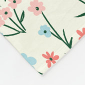 Grünpflanzen Botanische Blume Rosa Monogramm Fleecedecke (Ecke)
