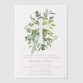 Grünpflanzen Botanische Kreuztaufe Pergament Einladungen (Vorderseite)