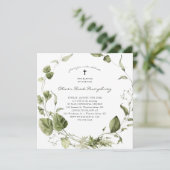 Grünpflanzen | Botanische Taufe im Frühjahr Einladung (Stehend Vorderseite)