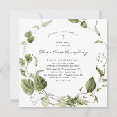 Grünpflanzen | Botanische Taufe im Frühjahr Einladung (Vorderseite)