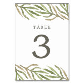 Grünpflanzen | Botanische Tischnummer Wasserfarbe (Vorderseite)