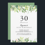 Grünpflanzen Botanisches Foliage 30. Geburtstag Pa Einladung<br><div class="desc">Diese botanische Party Einladung aus Grünpflanzen eignet sich ideal für eine Geburtstagsfeier. Dieses wunderschöne Aquarelldesign zeichnet sich durch botanisches grünes Blattwerk aus.</div>