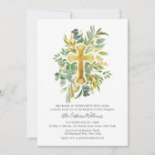 Grünpflanzen Botanisches Goldkreuz Einladung (Vorderseite)