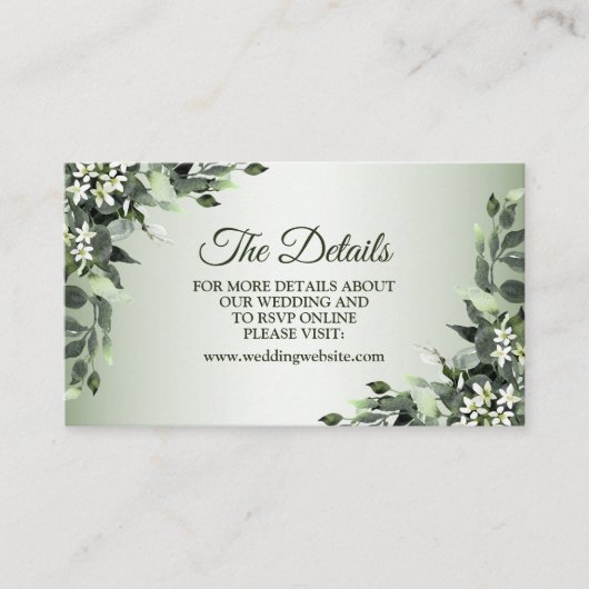 Grünpflanzen der Hochzeitspartei Eukalyptus-Blätte Begleitkarte (Vorderseite)
