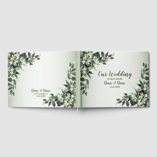 Grünpflanzen der Hochzeitspartei Eukalyptus-Blätte Gästebuch (Voll)