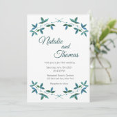 Grünpflanzen, druckbare Hochzeitseinladung, einfac Einladung (Stehend Vorderseite)