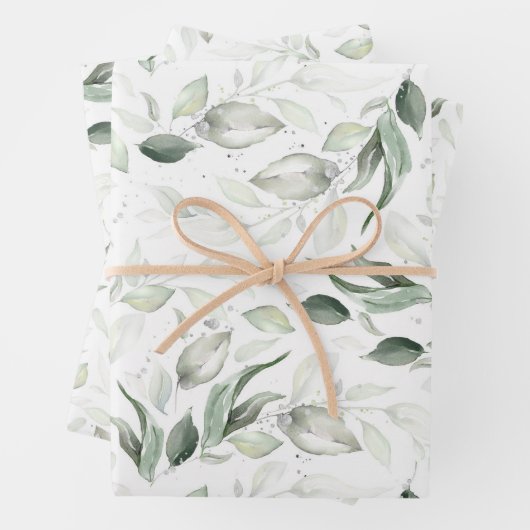 Grünpflanzen Elegant Soft Silver Foliage Geschenkpapier Set (Beispiel)