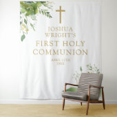 Grünpflanzen Erste heilige Kommunion Foto Hintergr Wandteppich (Beispiel)