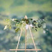 Grünpflanzen, Eukalyptus-Blätter, Babydusche Empfa Acrylschild (Neutral)