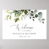 Grünpflanzen, Eukalyptus-Blätter, Begrüßung Poster (Vorne)