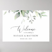 Grünpflanzen, Eukalyptus-Blätter, Begrüßung Poster (Vorne)