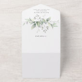 Grünpflanzen, Eukalyptus-Blätter, Boho, Brautparty All In One Einladung (Außenbereich)