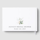 Grünpflanzen, Eukalyptus-Blätter, Boho, Brautparty Gästebuch (Rückseite)