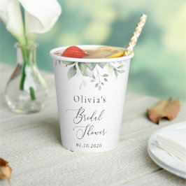 Grünpflanzen, Eukalyptus-Blätter, Boho, Brautparty Pappbecher