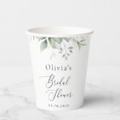 Grünpflanzen, Eukalyptus-Blätter, Boho, Brautparty Pappbecher (Vorderseite)