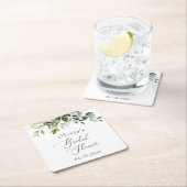 Grünpflanzen, Eukalyptus-Blätter, Boho, Brautparty Rechteckiger Pappuntersetzer (Vor Ort)