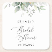 Grünpflanzen, Eukalyptus-Blätter, Boho, Brautparty Rechteckiger Pappuntersetzer (Vorderseite)