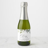 Grünpflanzen, Eukalyptus-Blätter, Boho, Brautparty Schaumweinetikett (Vorderseite)