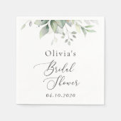 Grünpflanzen, Eukalyptus-Blätter, Boho, Brautparty Serviette (Vorderseite)