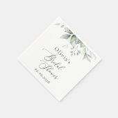 Grünpflanzen, Eukalyptus-Blätter, Boho, Brautparty Serviette (Ecke)