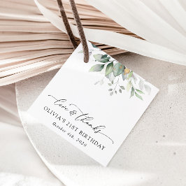 Grünpflanzen, Eukalyptus-Blätter, Boho, Geburtstag Geschenkanhänger