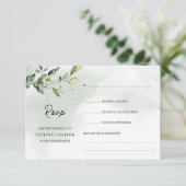 Grünpflanzen Eukalyptus Blätter boho Hochzeit RSVP Karte (Stehend Vorderseite)