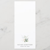 Grünpflanzen, Eukalyptus-Blätter, Boho, Hochzeitsm Menükarte (Rückseite)