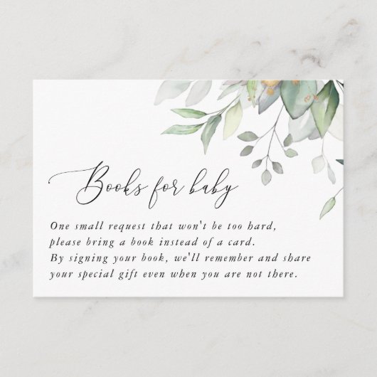 Grünpflanzen, Eukalyptus-Blätter, Boho, Kinderbüch Begleitkarte (Vorderseite)